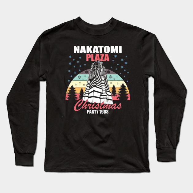 Retro Nakatomi Plaza Party 1968 Long Sleeve T-Shirt by Jusstea